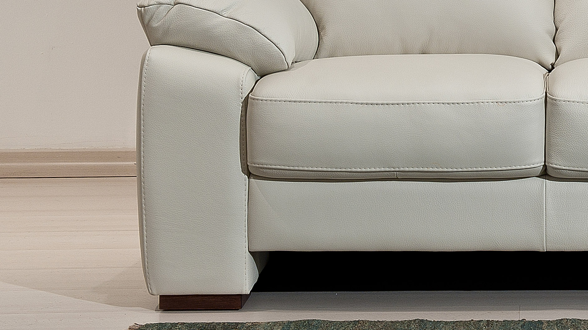 White Elegant Leather Sofa Set with Throw Pillows - Click Image to Close