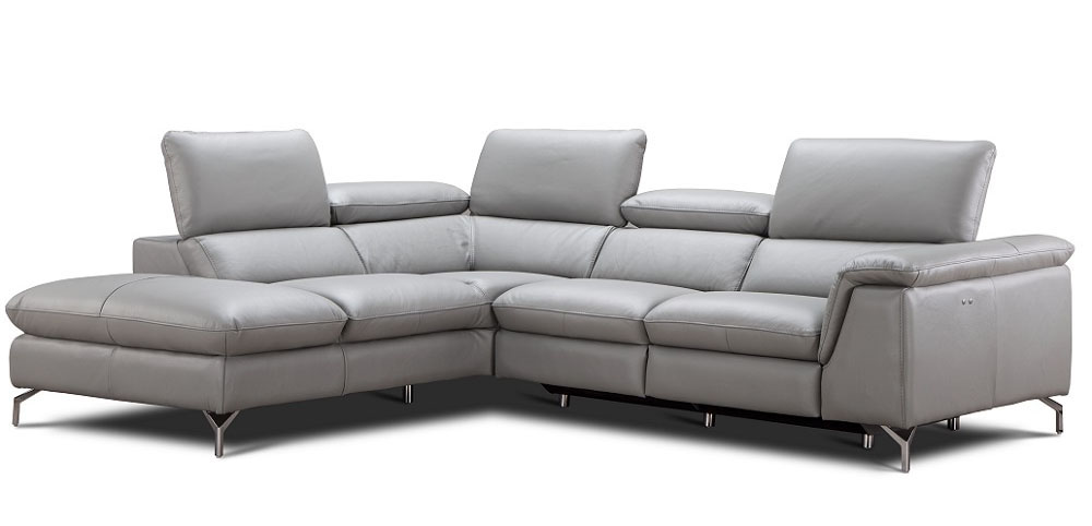 Refined 100% Italian Leather Sectional - Click Image to Close