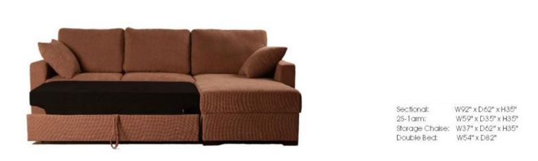 Incognito Fabric Sectional Sofa with Color Options - Click Image to Close
