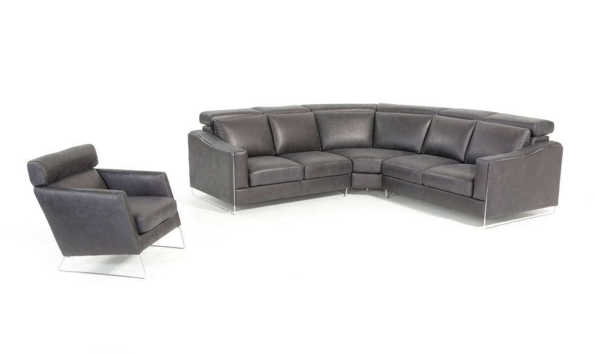 Elegant 100% Italian Leather Sectional - Click Image to Close
