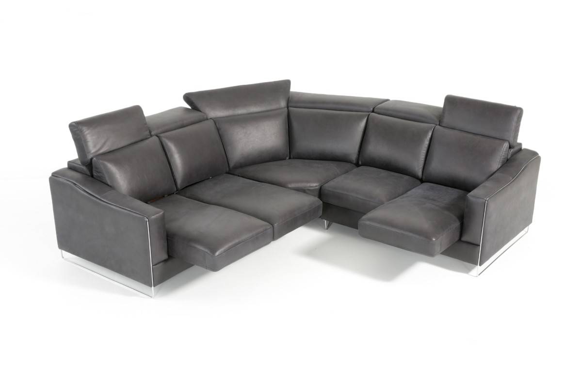 Elegant 100% Italian Leather Sectional - Click Image to Close