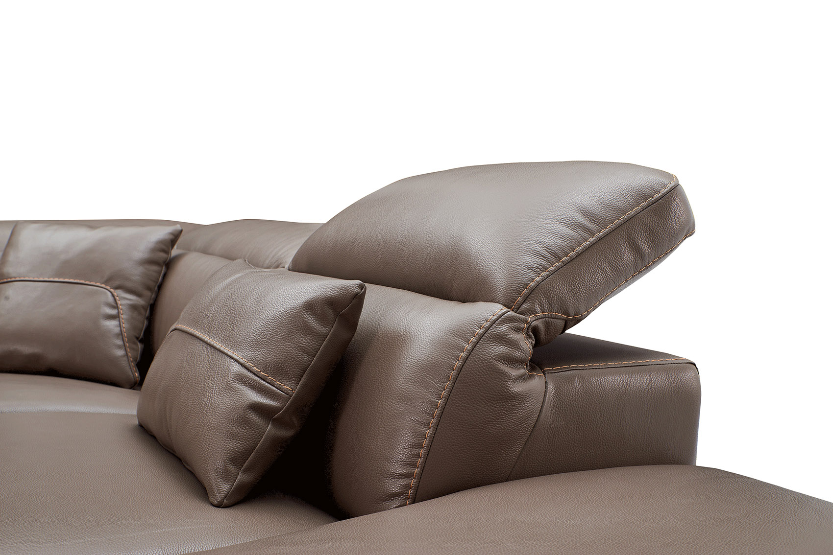 Unique Top Grain Leather Sectional - Click Image to Close