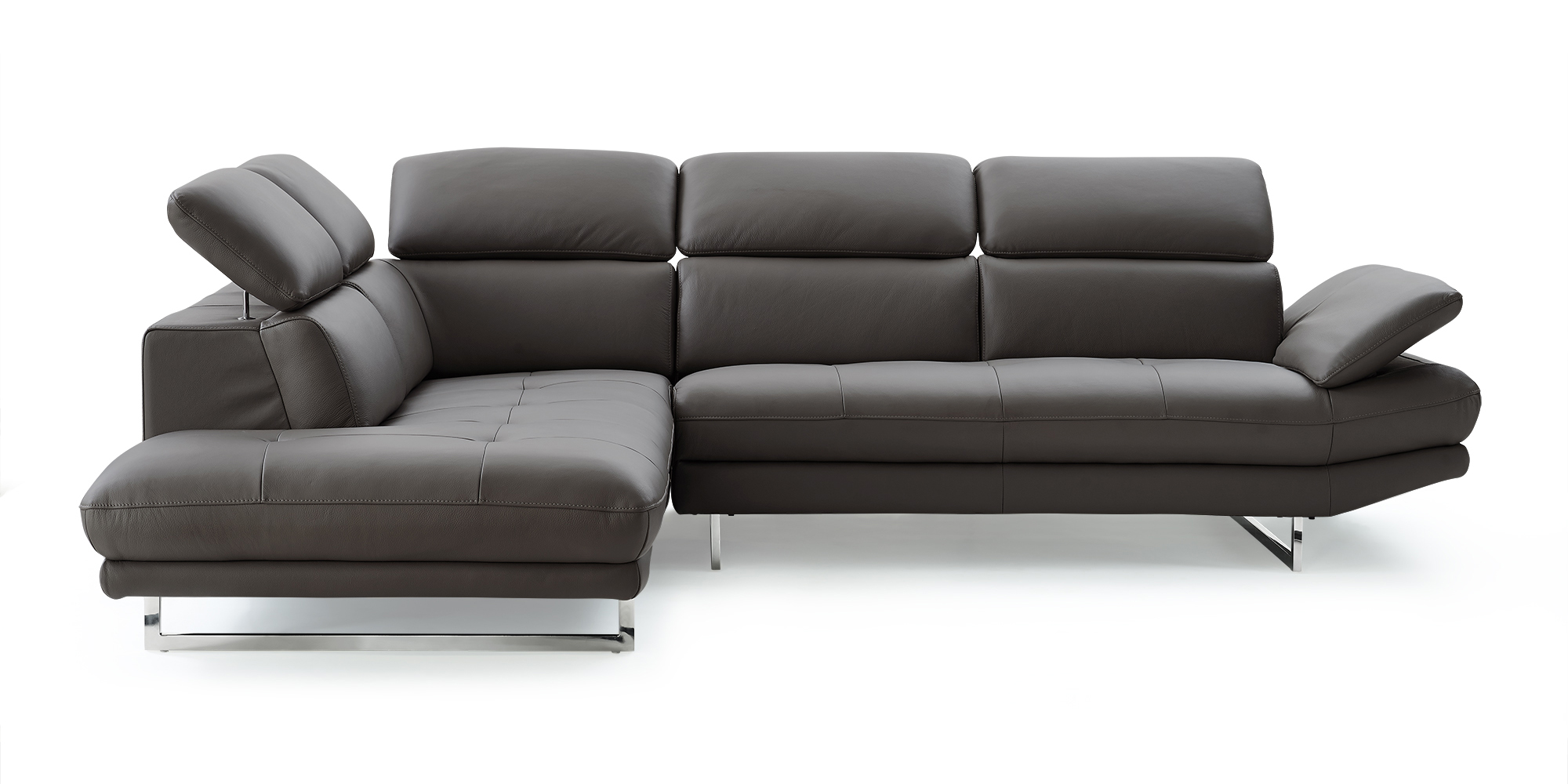Adjustable Advanced Italian Leather Corner Couch - Click Image to Close