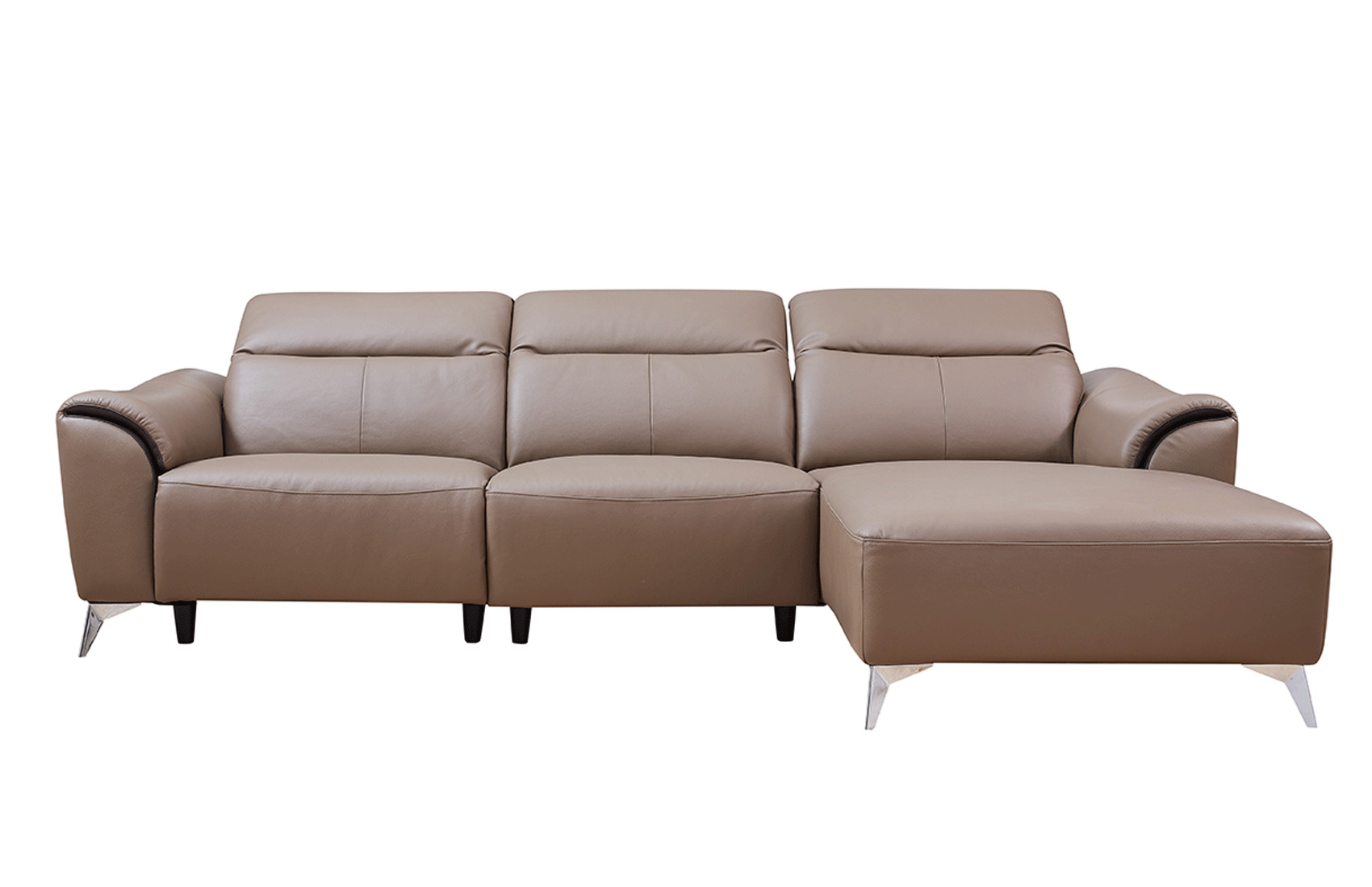 Luxurious Leather Sectional with Chaise - Click Image to Close