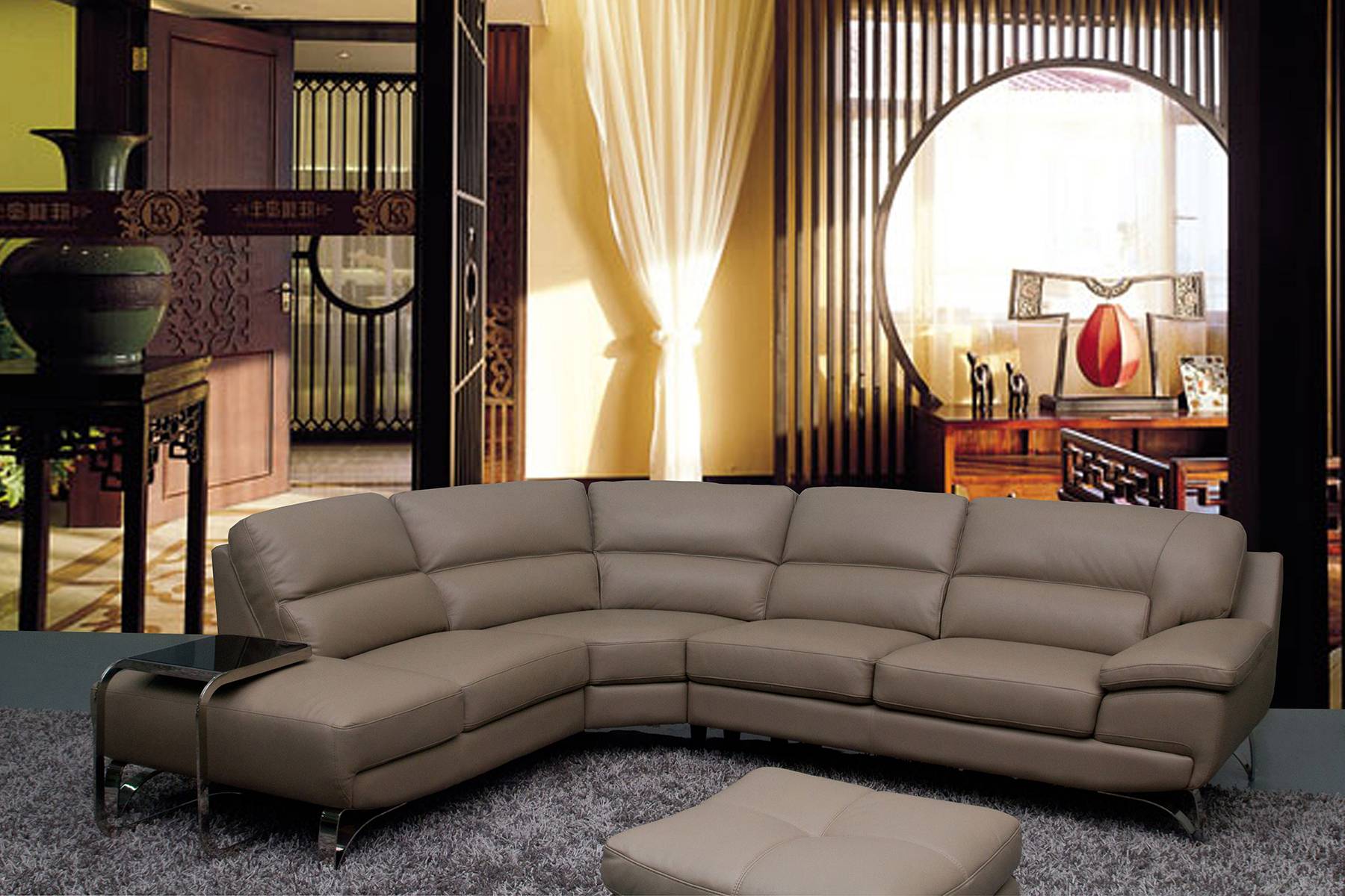 gino sectional leather sofa