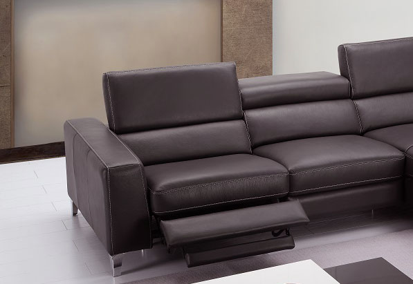 Contemporary Style 100% Italian Leather Sectional - Click Image to Close
