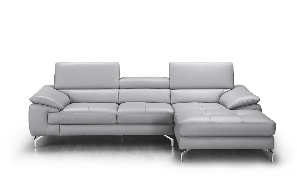 High-class Leather Sectional with Chaise - Click Image to Close