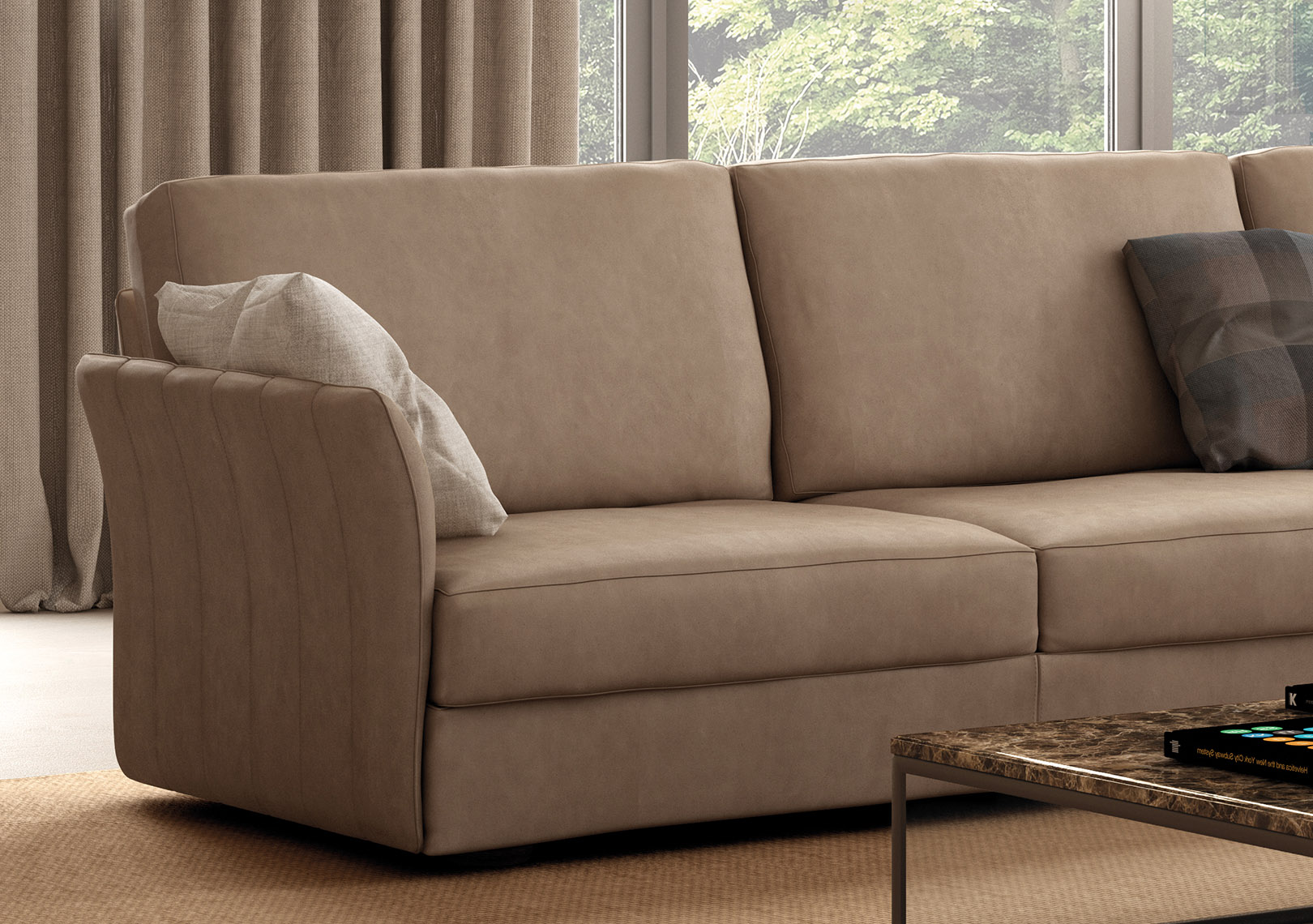 Italian Sectional Sofa Set in Luxury Leather - Click Image to Close