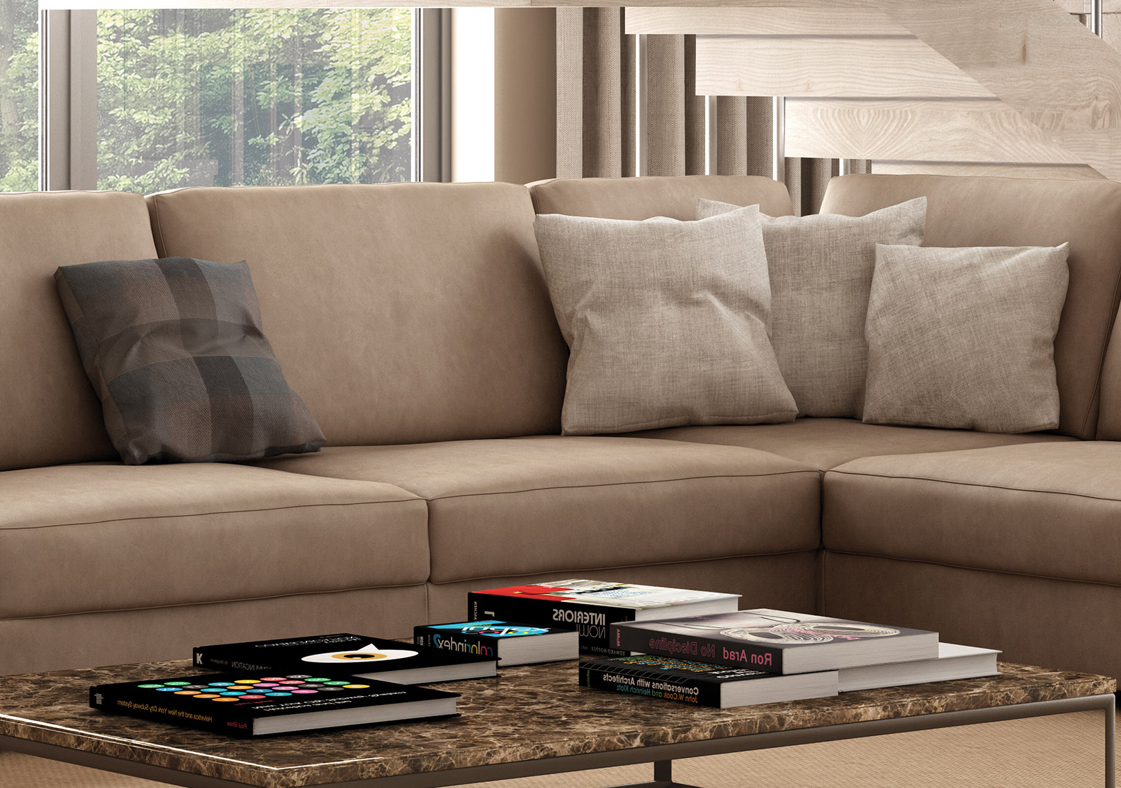 Italian Sectional Sofa Set in Luxury Leather - Click Image to Close