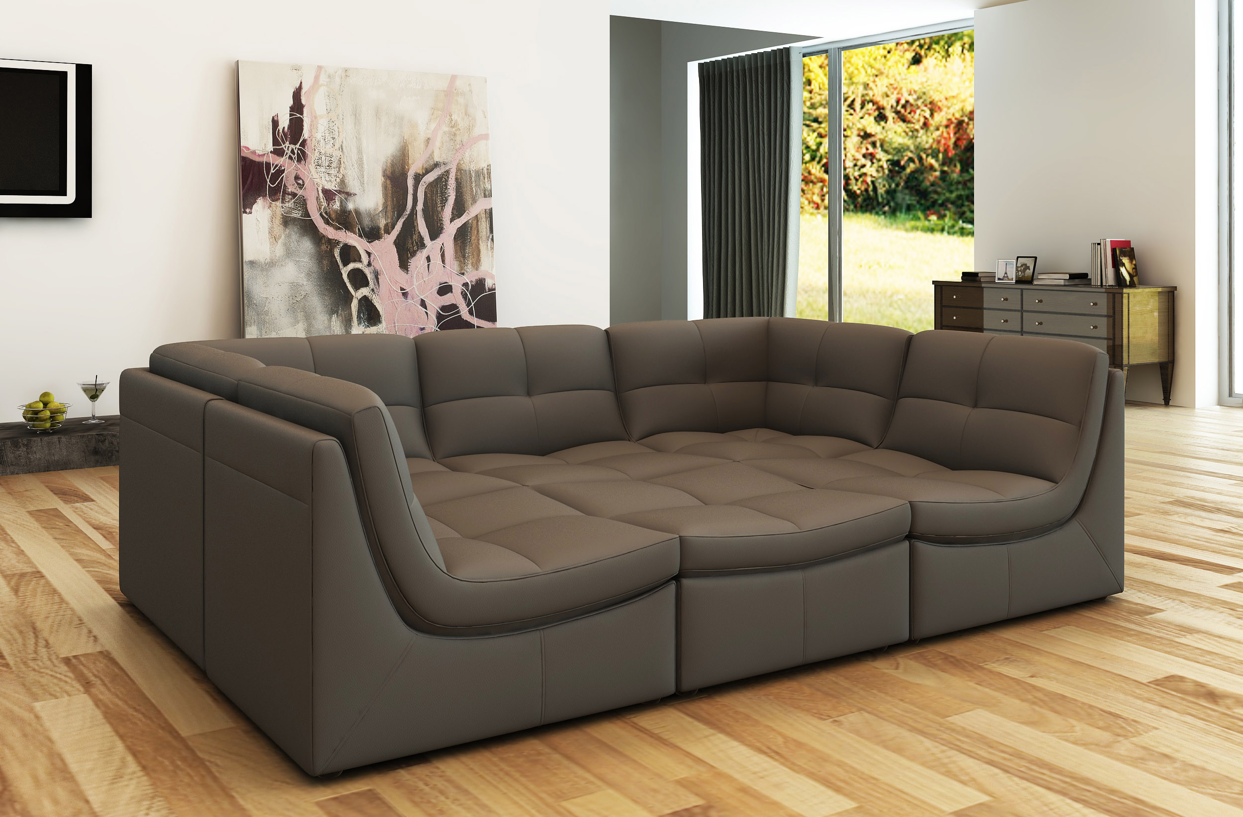 Sophisticated Italian Leather Living Room Furniture - Click Image to Close