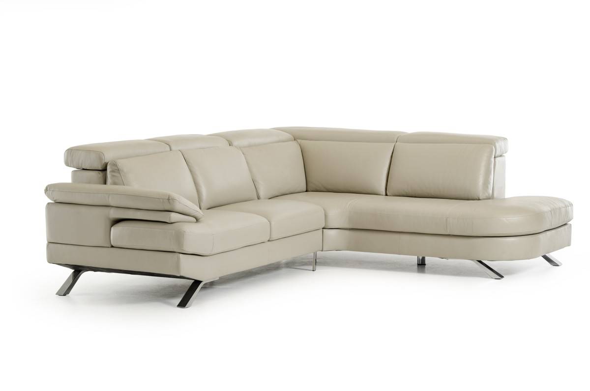 Contemporary Leather Upholstery Corner L-shape Sofa - Click Image to Close