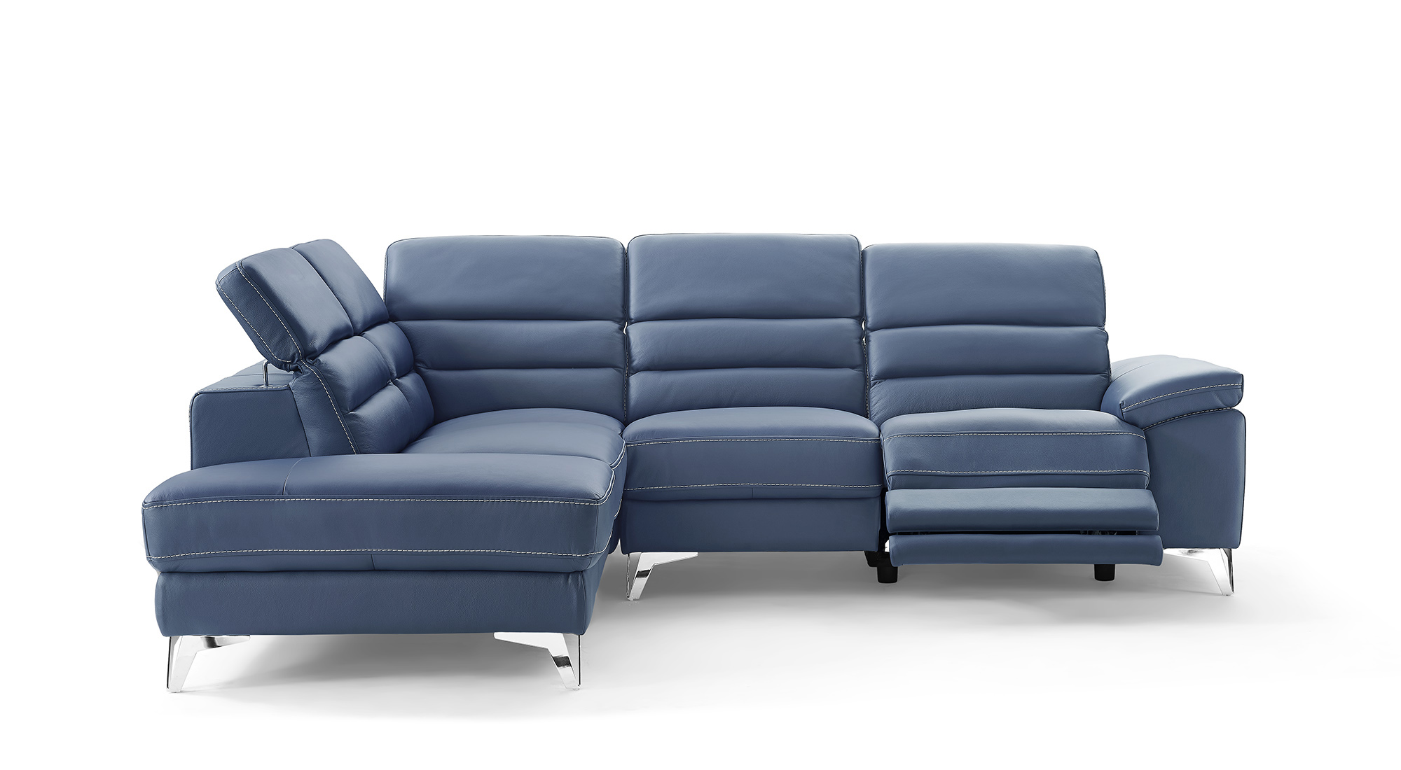 Two Tone Contemporary Style Sleek Quality Full Leather Couch - Click Image to Close