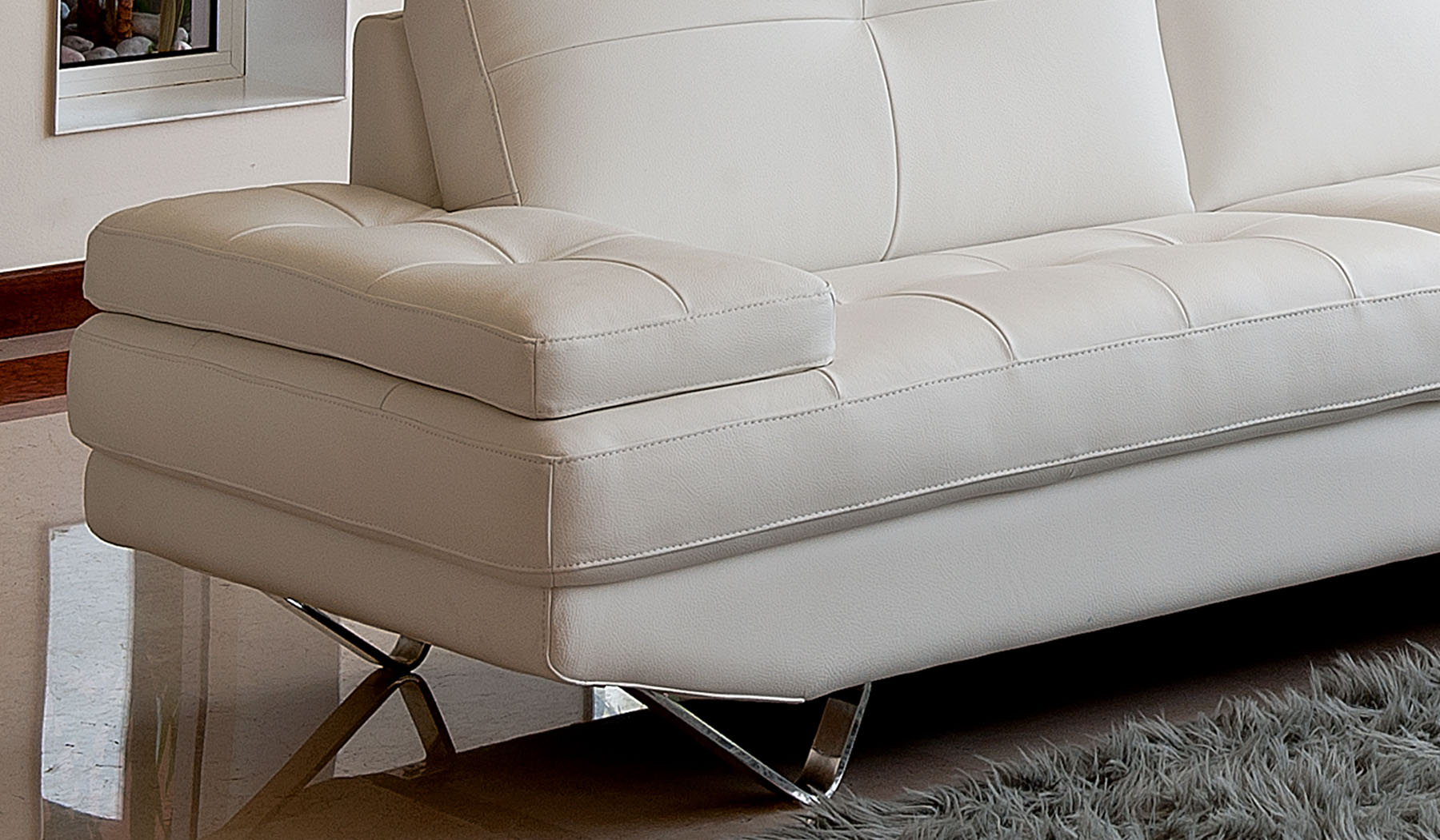 Contemporary Quality Leather L-shape Sectional - Click Image to Close