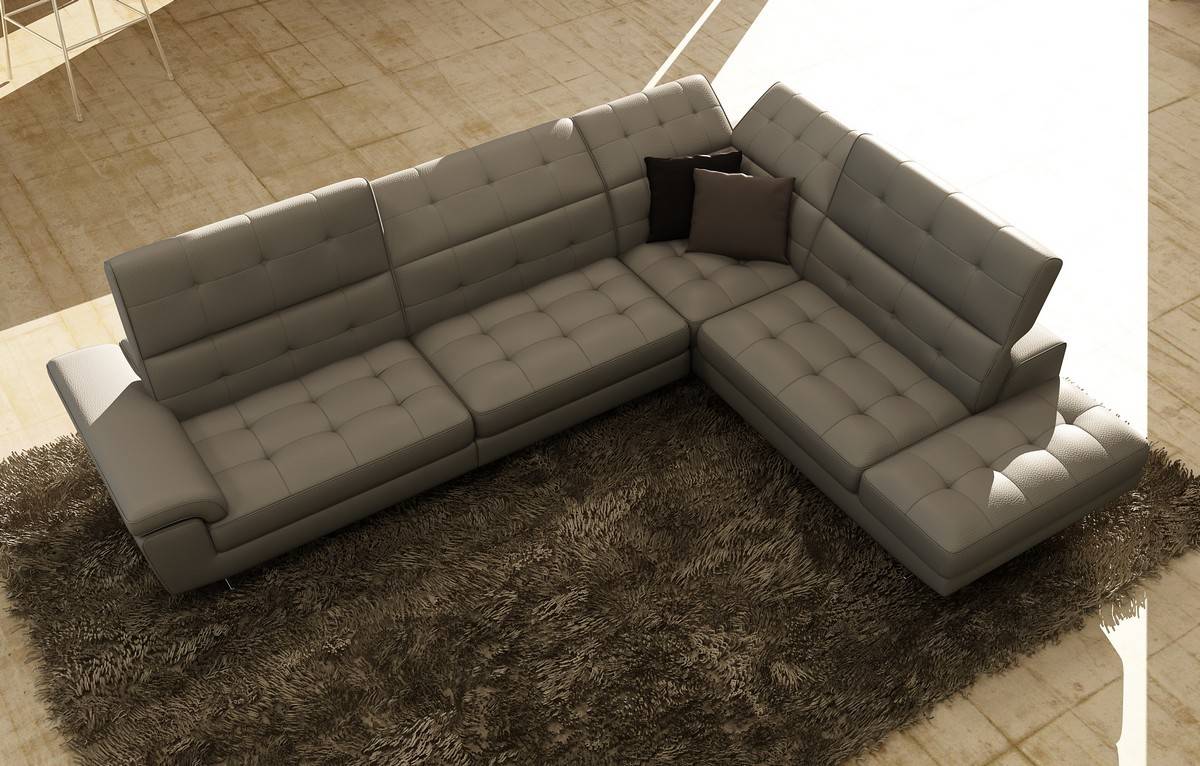 Contemporary Full Italian Leather Sectionals - Click Image to Close