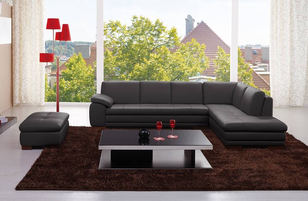 Sectional Sofa in Top Grain Italian Leather - Click Image to Close