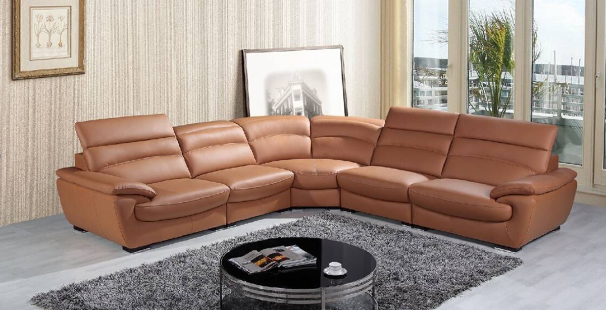 Exquisite Modern Top-Grain Italian Sectional - Click Image to Close