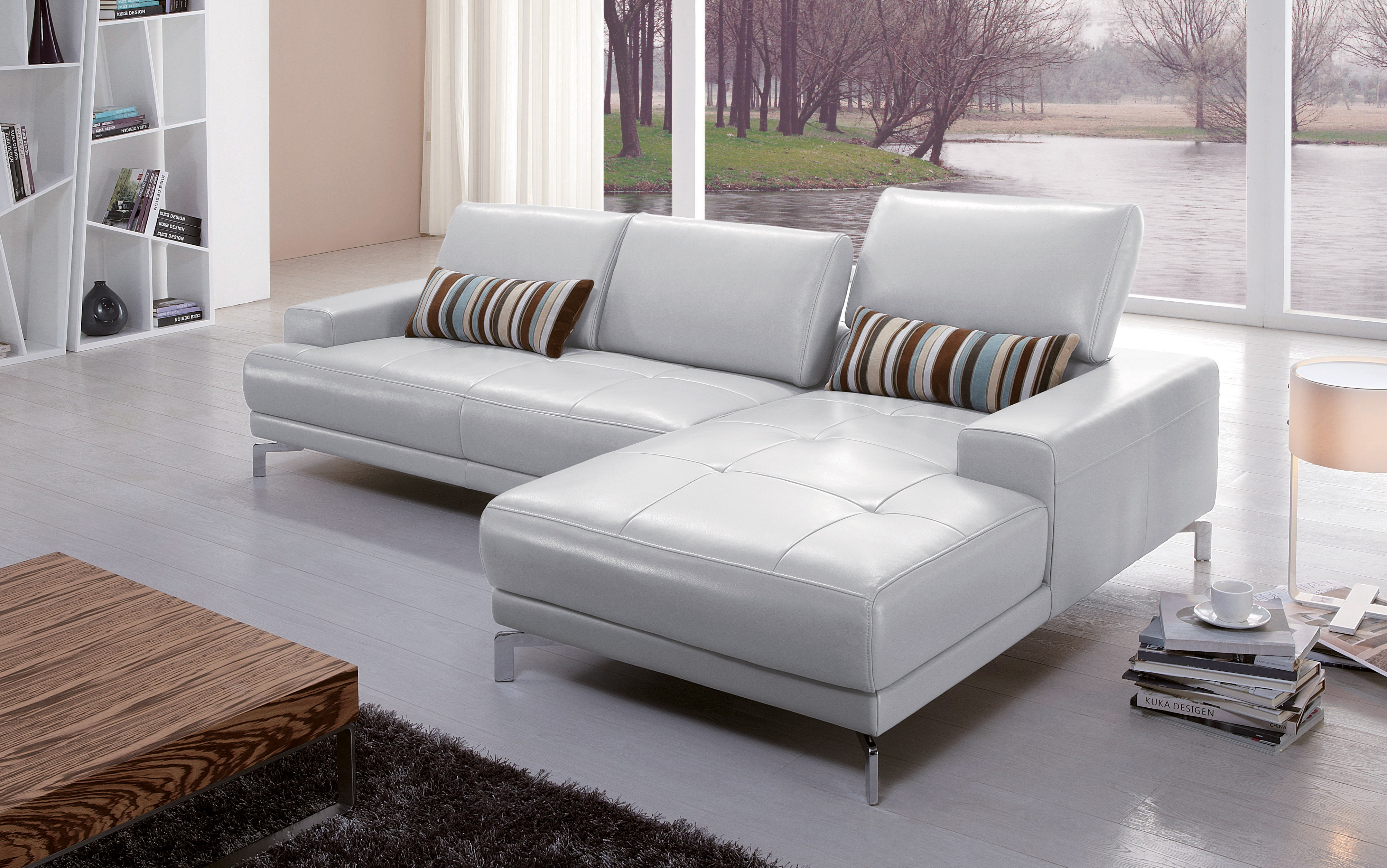 Light Grey Premium Leather Seat Sofa Couch Bh Urban 