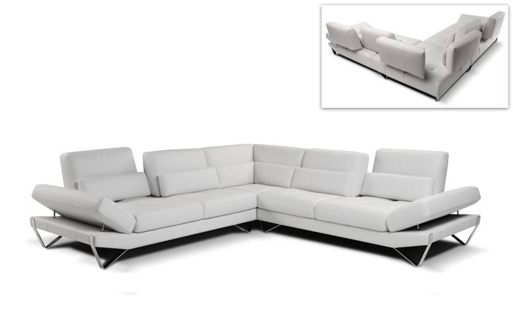Contemporary Style Designer All Leather Sectional - Click Image to Close