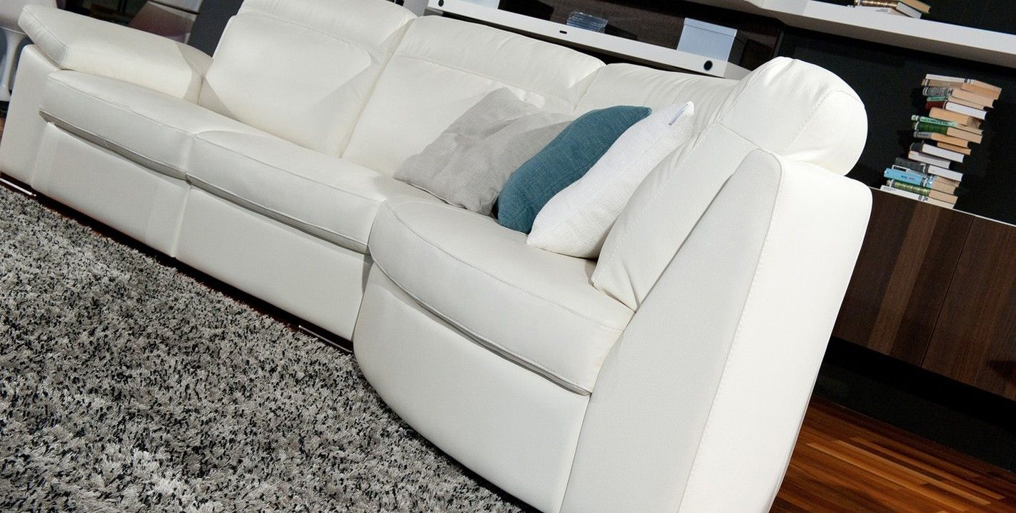 Contemporary Modern Top-Grain Italian Sectional - Click Image to Close