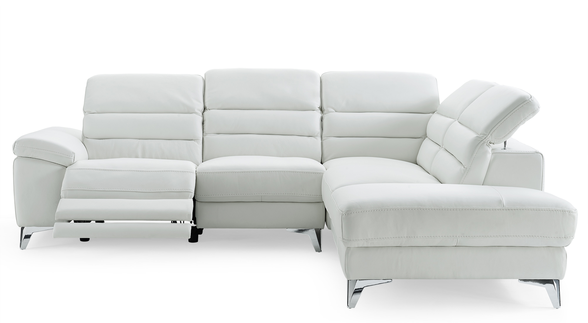Graceful Italian Leather Sectional - Click Image to Close