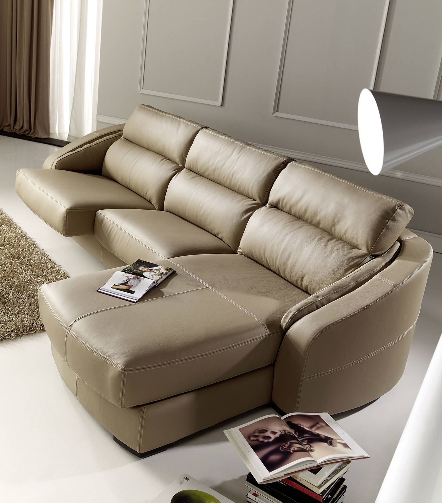 Exquisite Full Leather Corner Couch - Click Image to Close