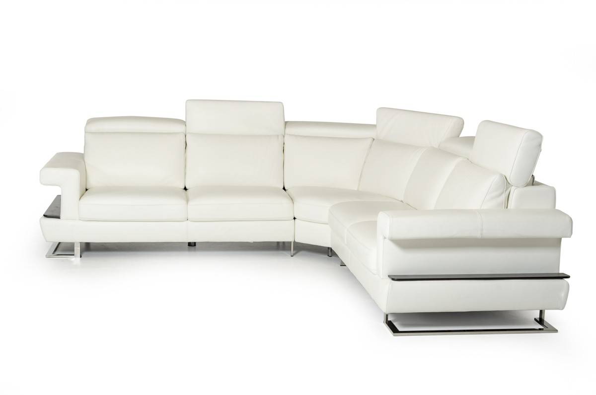 Three Pieced Contemporary Leather Sectional Sofa - Click Image to Close
