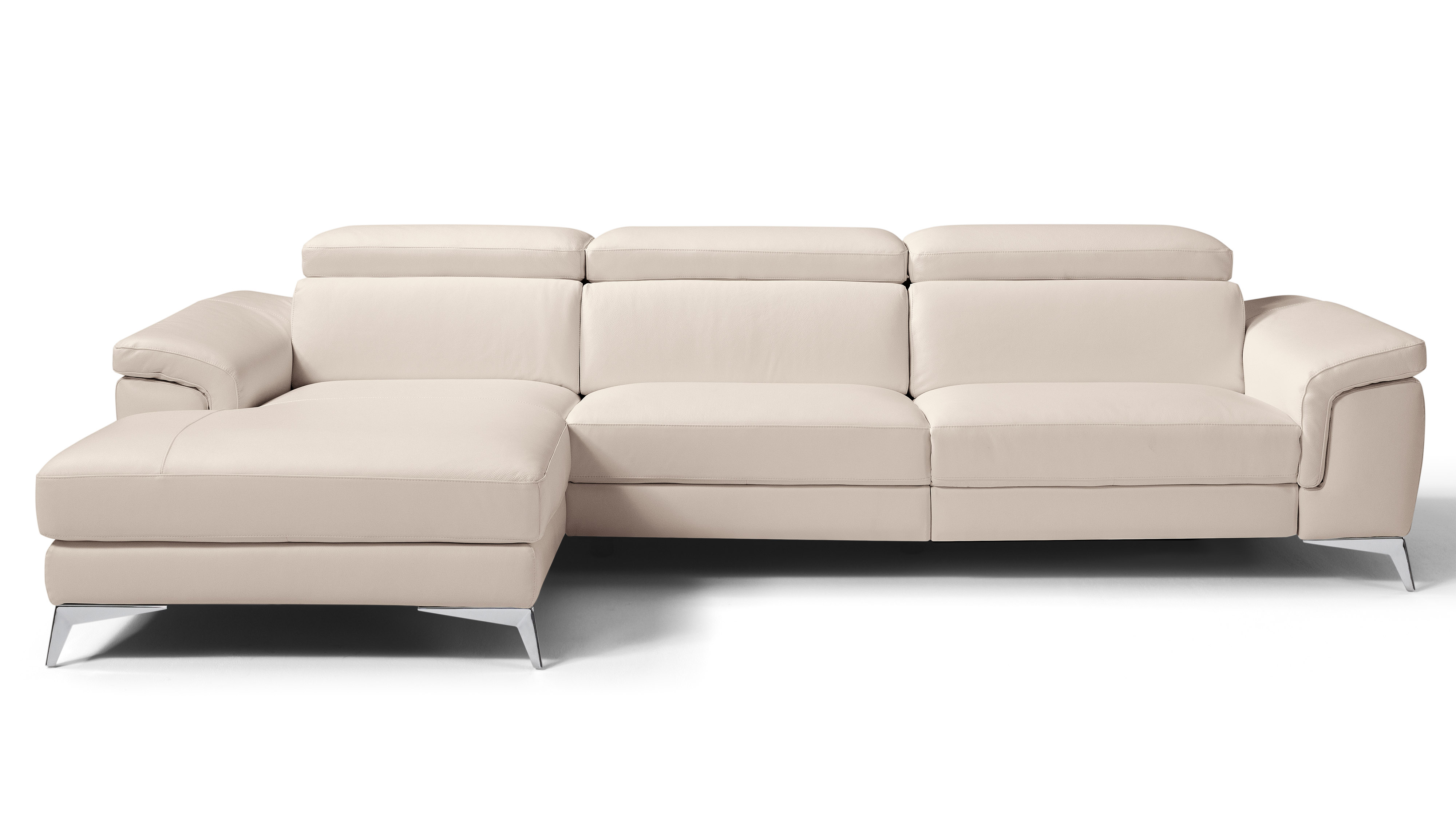 Stylish All Real Leather Sectional - Click Image to Close