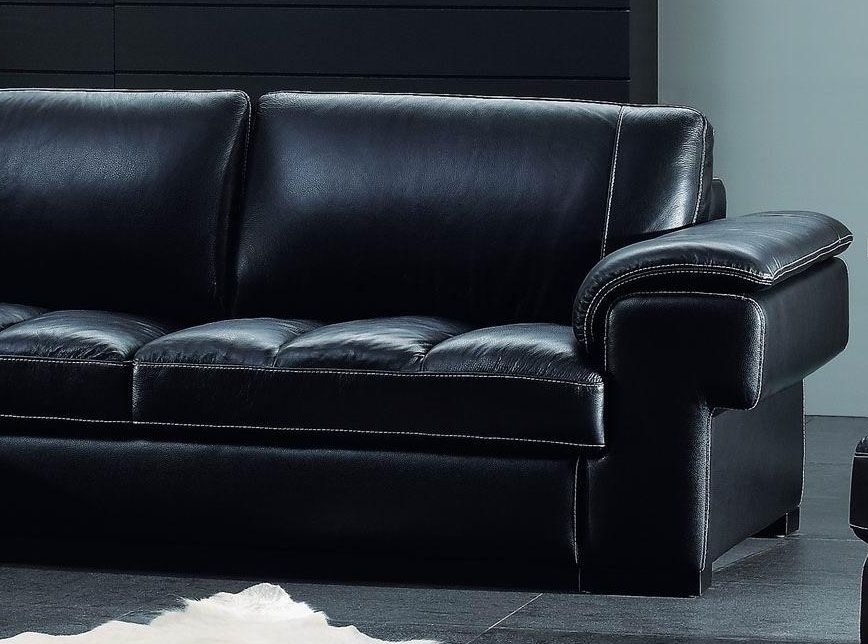 Elegant Tufted Full Leather Corner Couch - Click Image to Close