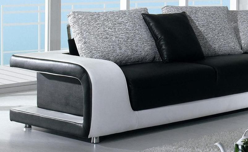 Elegant Quality Leather L-shape Sectional with Pillows - Click Image to Close