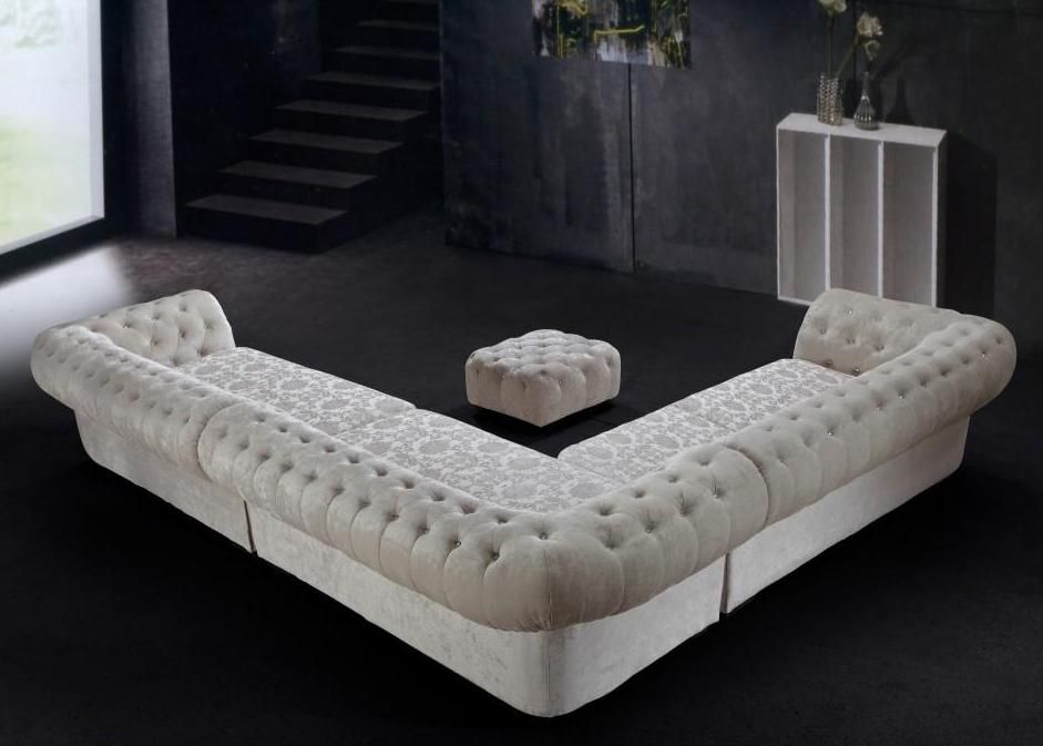 Graceful Tufted Microfiber Living Room Furniture
