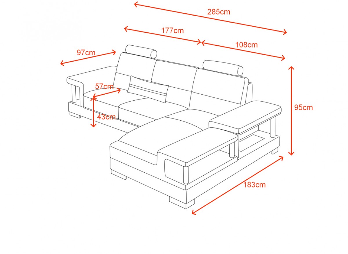 Adjustable Advanced Leather Corner Sectional Sofa - Click Image to Close