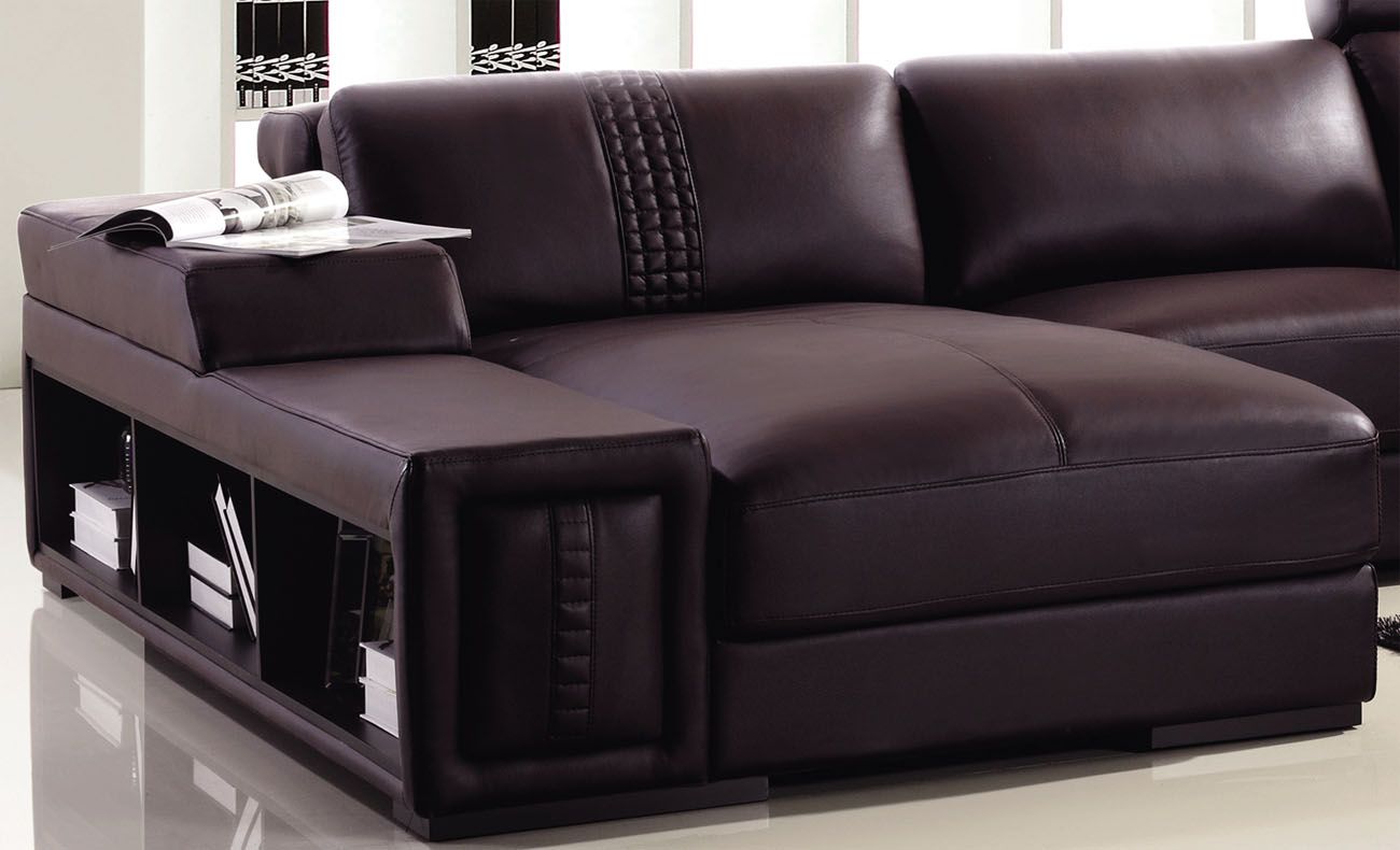 Advanced Adjustable Modern Leather L-shape Sectional with Pillows - Click Image to Close