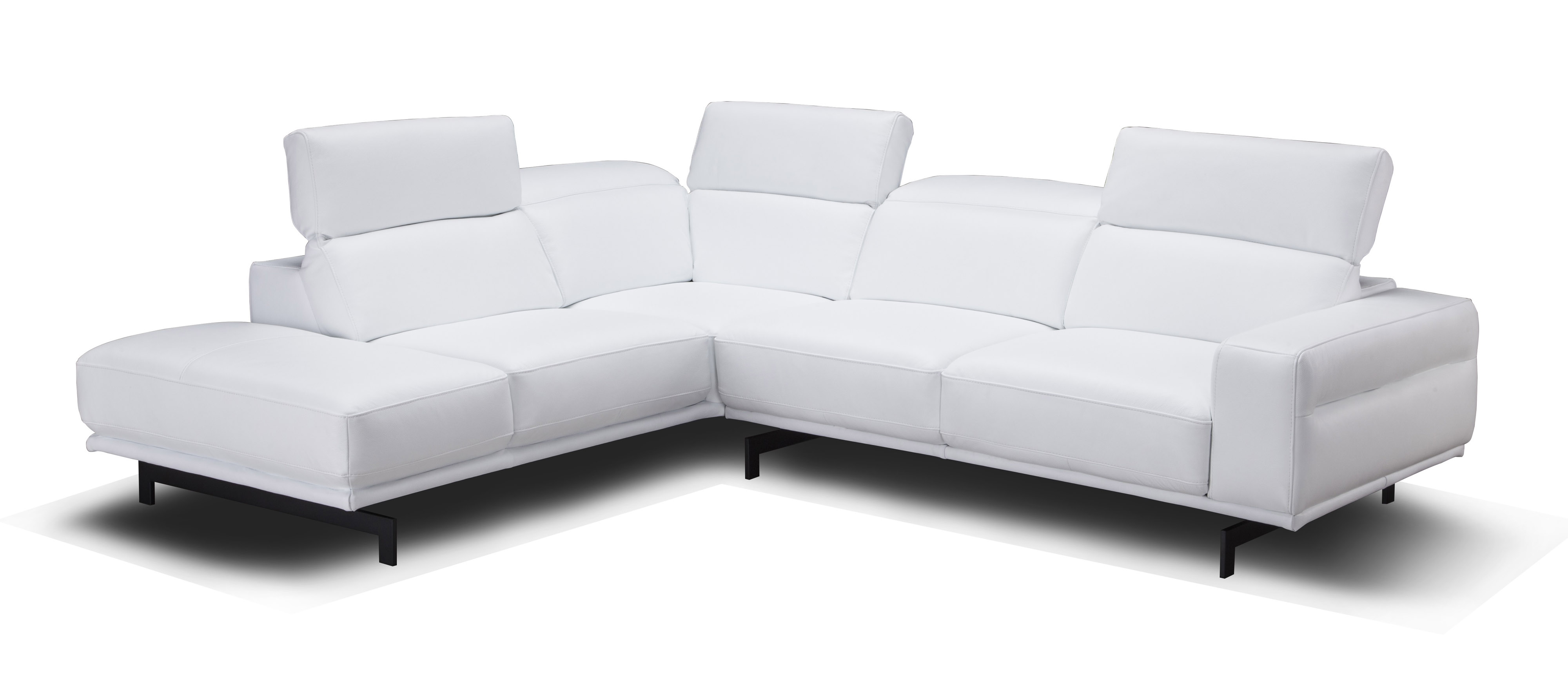 Graceful Leather Sectional with Chaise - Click Image to Close