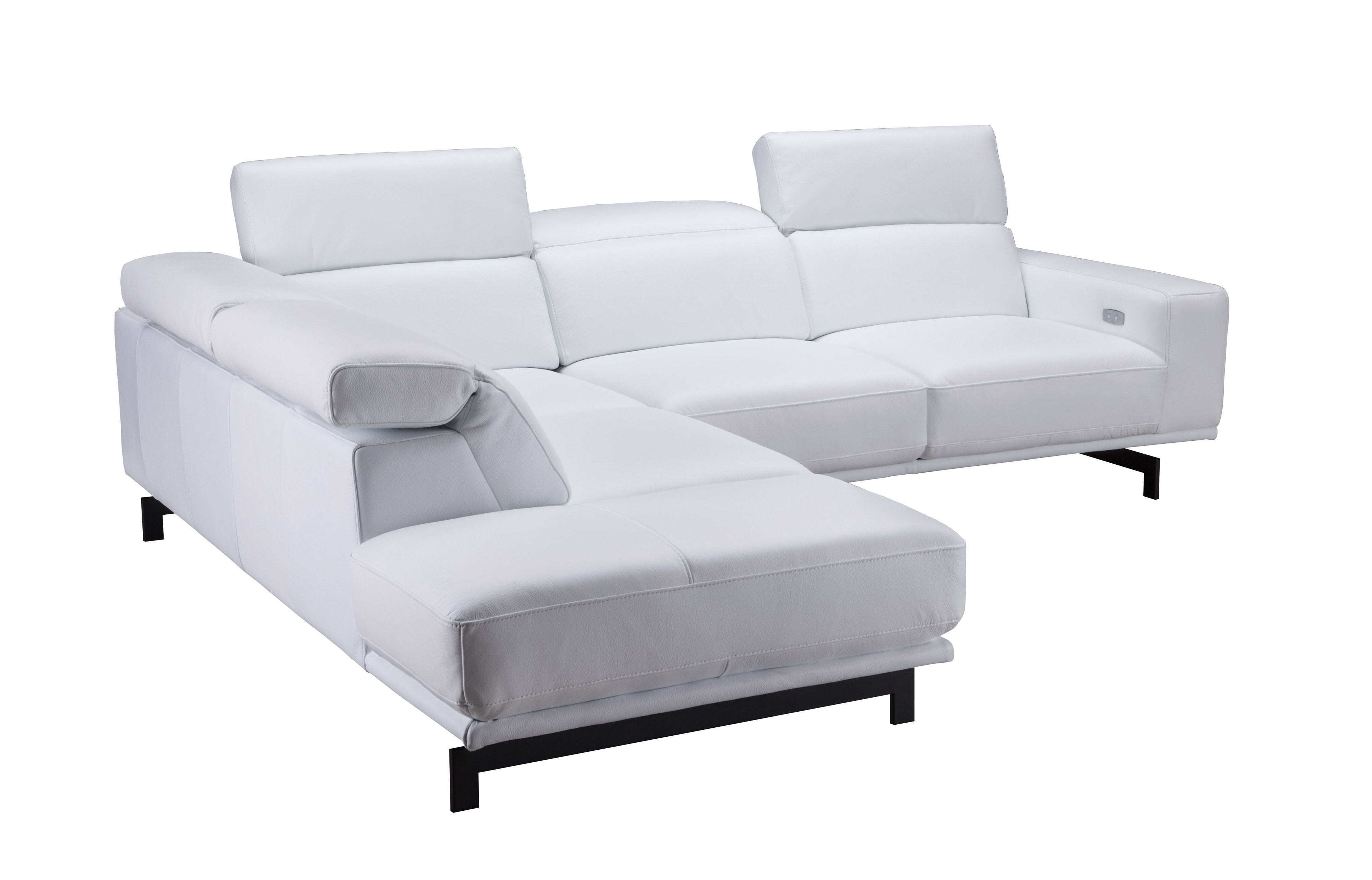 Graceful Leather Sectional with Chaise - Click Image to Close