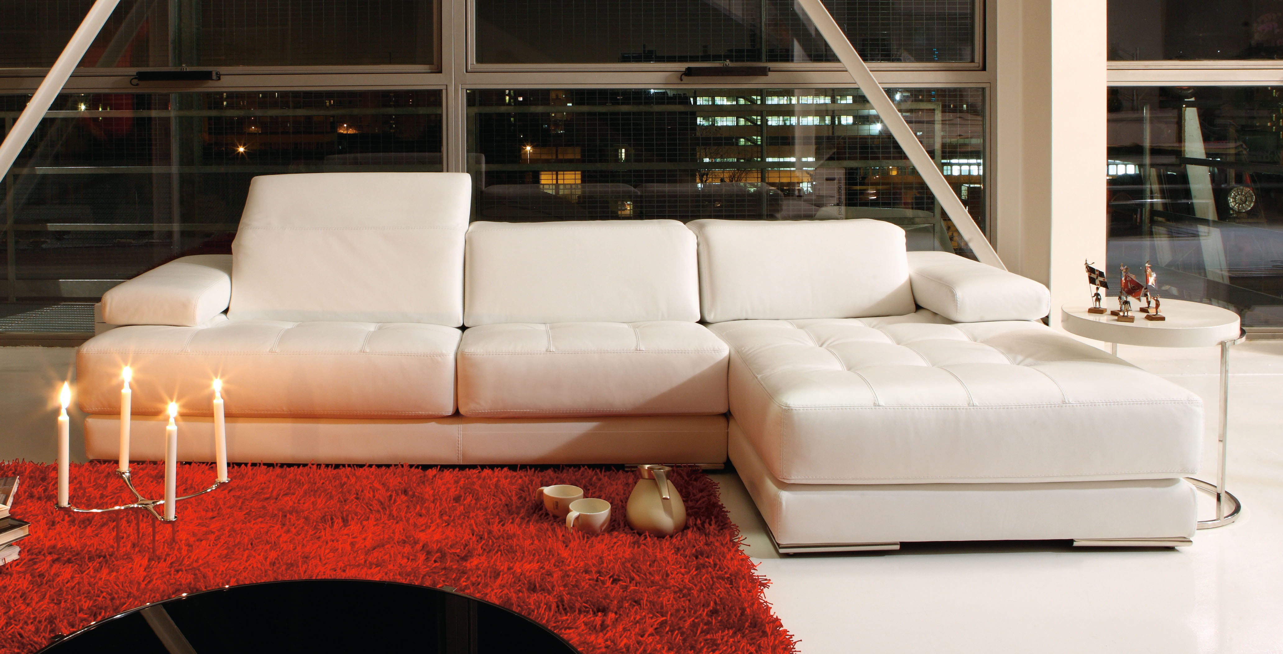Elite 100% Italian Leather Sectional - Click Image to Close