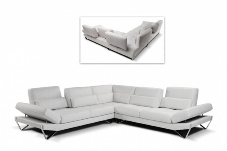 Elegant Top Grain Leather Sectional - Click Image to Close
