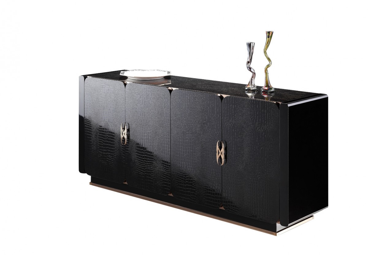 Black Buffet Cabinet with Rosegold Handles - Click Image to Close