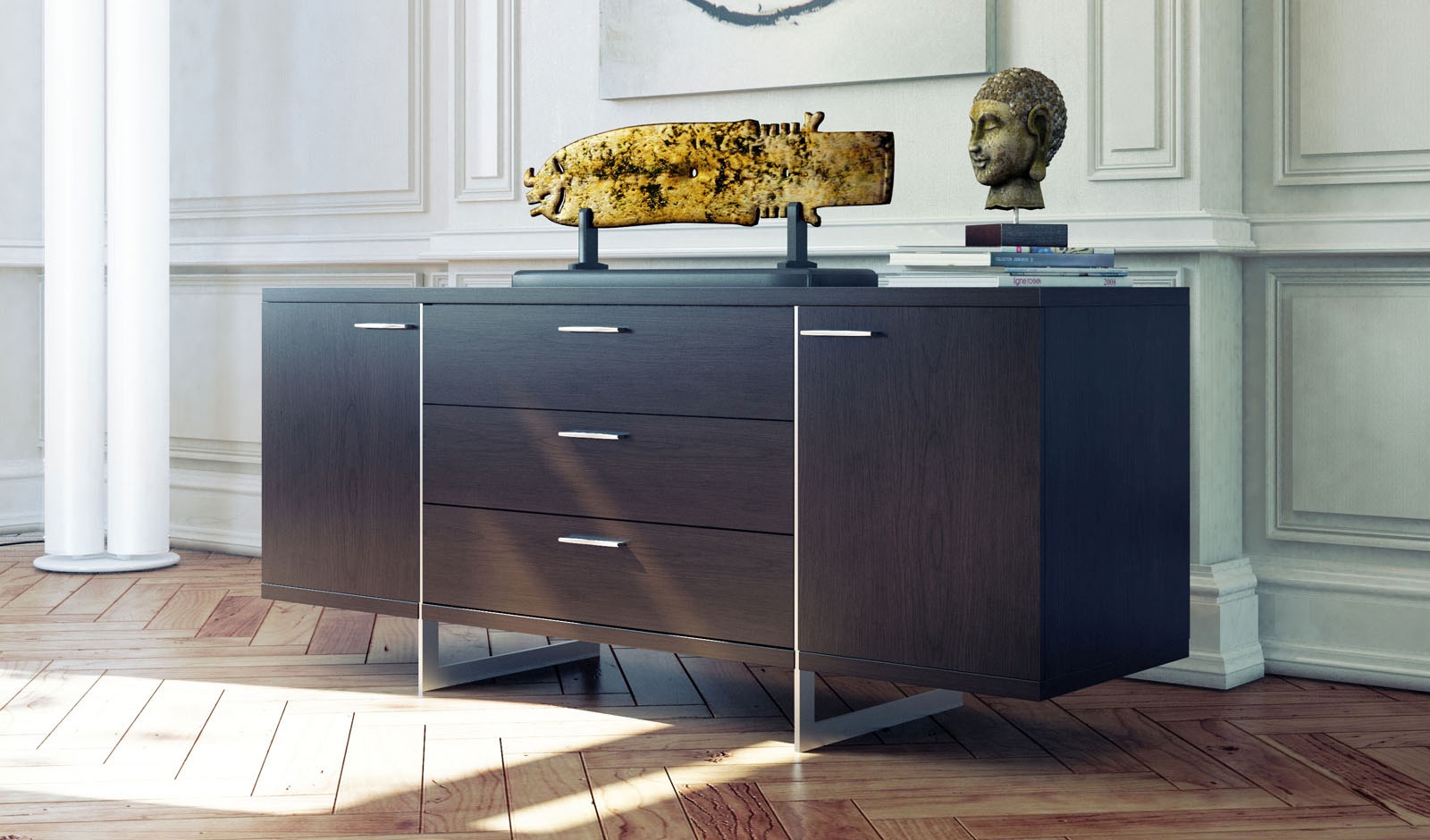 Contemporary Sideboard Buffet With Three Storage Drawers Tulsa - Modern And Italian Buffets Stylish Accessories Contemporary Sideboard contemporary sideboard buffet with three storage drawers tulsa - modern and italian buffets stylish accessories contemporary sideboard