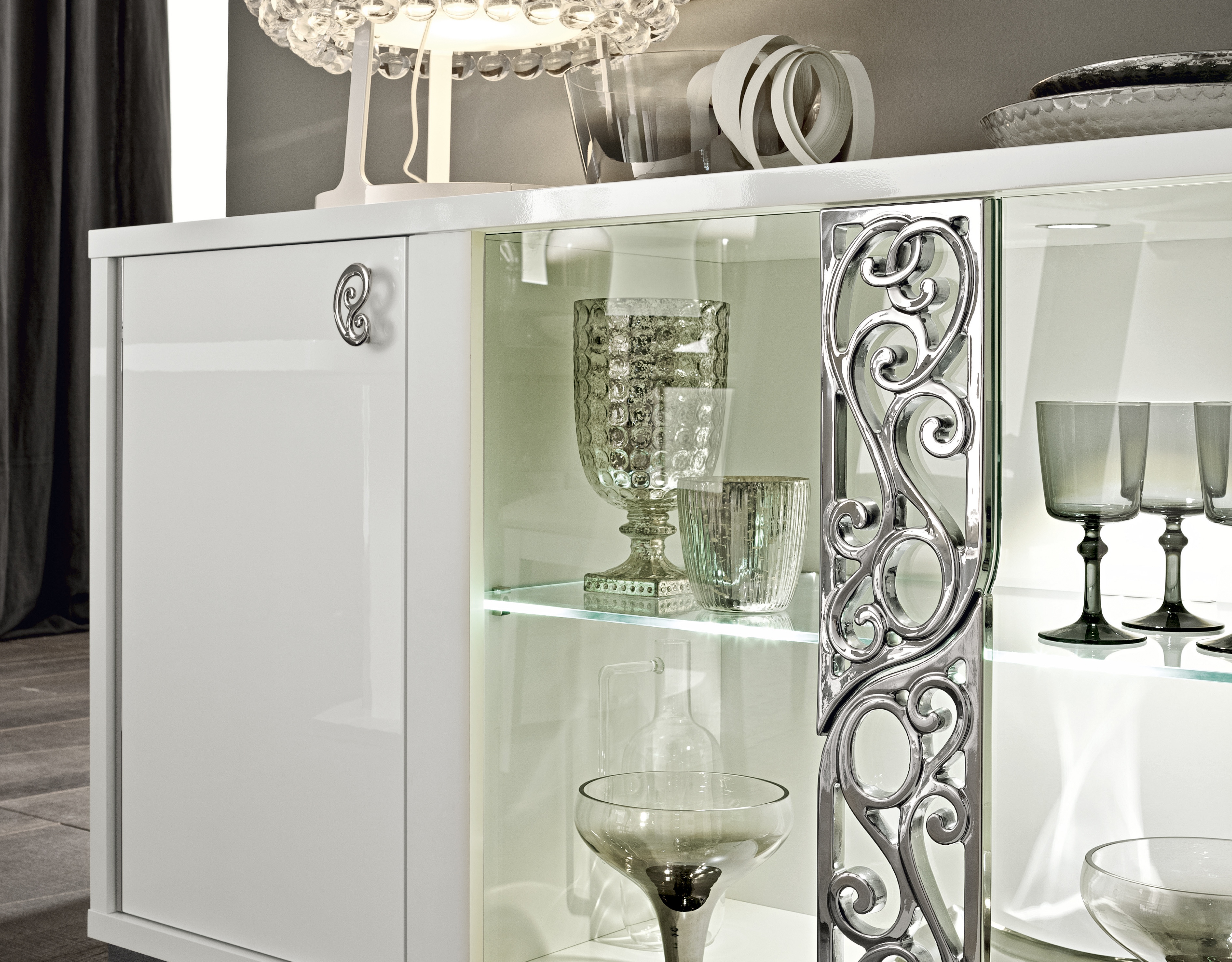 Four Door Sideboard with Light Made in Italy - Click Image to Close