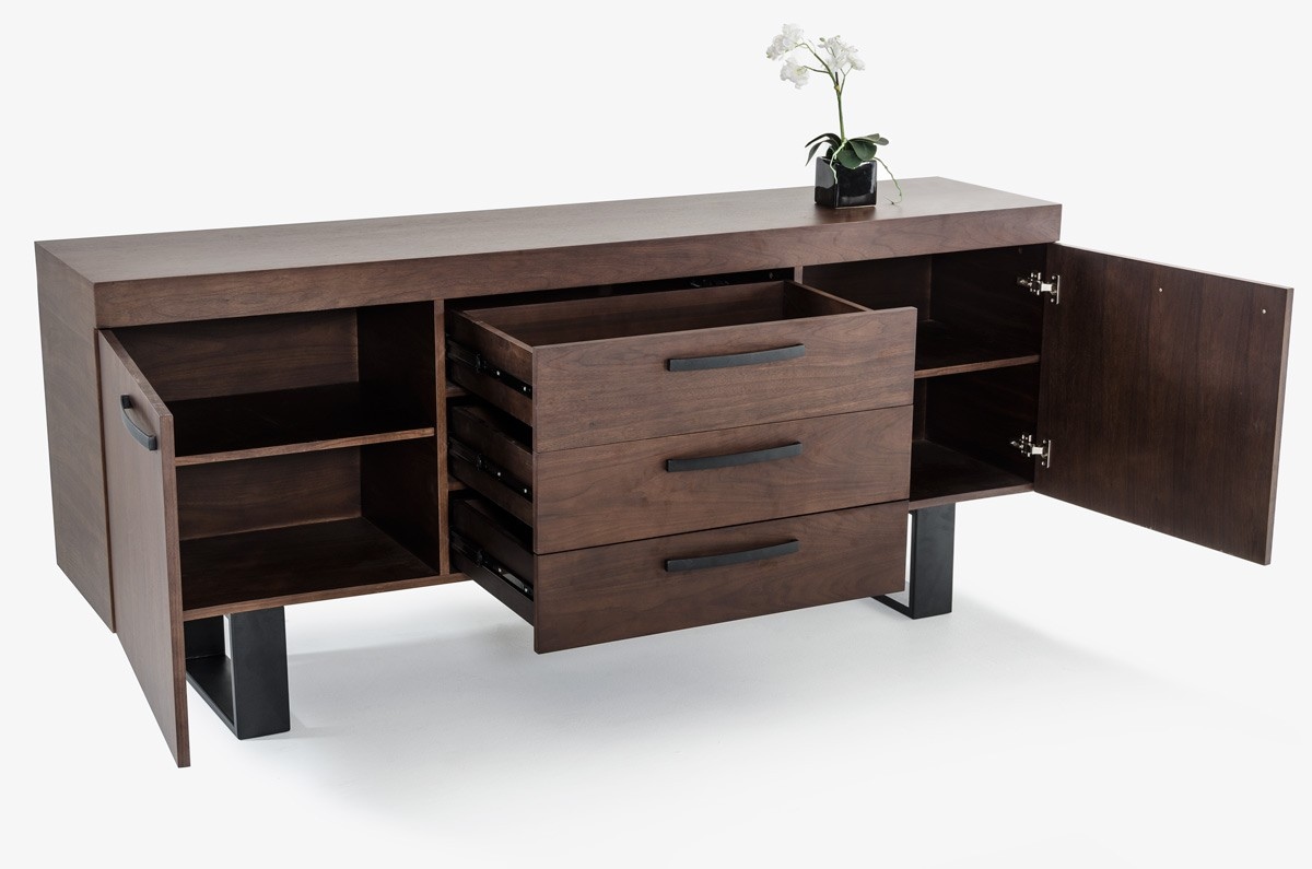 Black Metal Legs Kitchen Sideboard Columbus Ohio VIGLolaWalnut