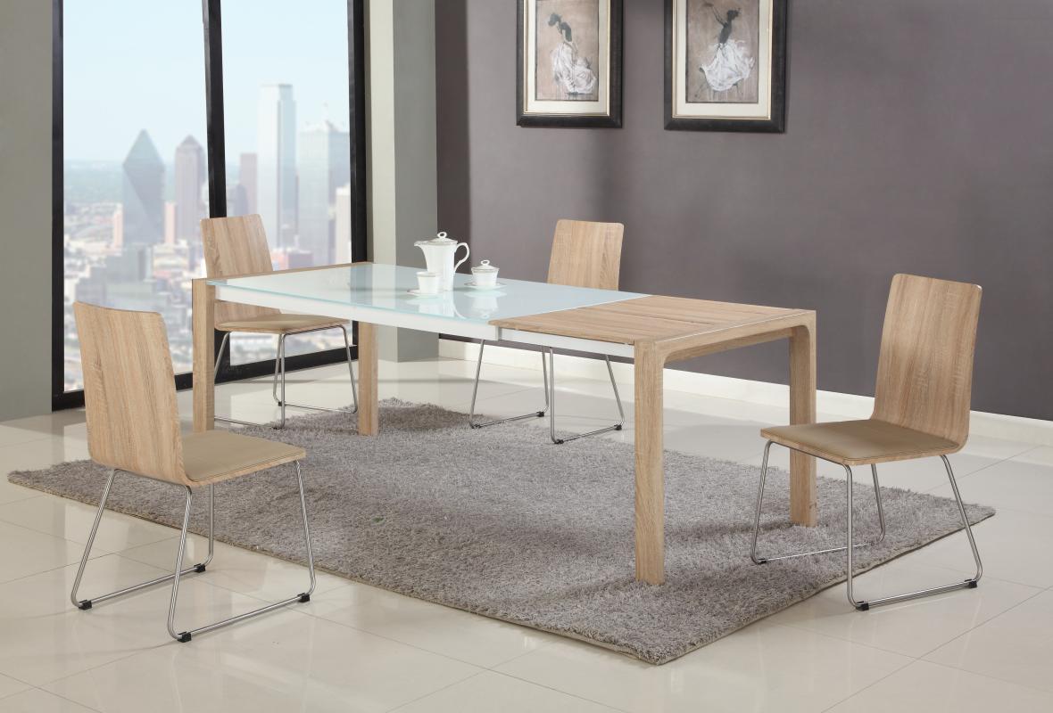 Extendable in Wood Glass Top Modern Dining Table Sets Charlotte North 