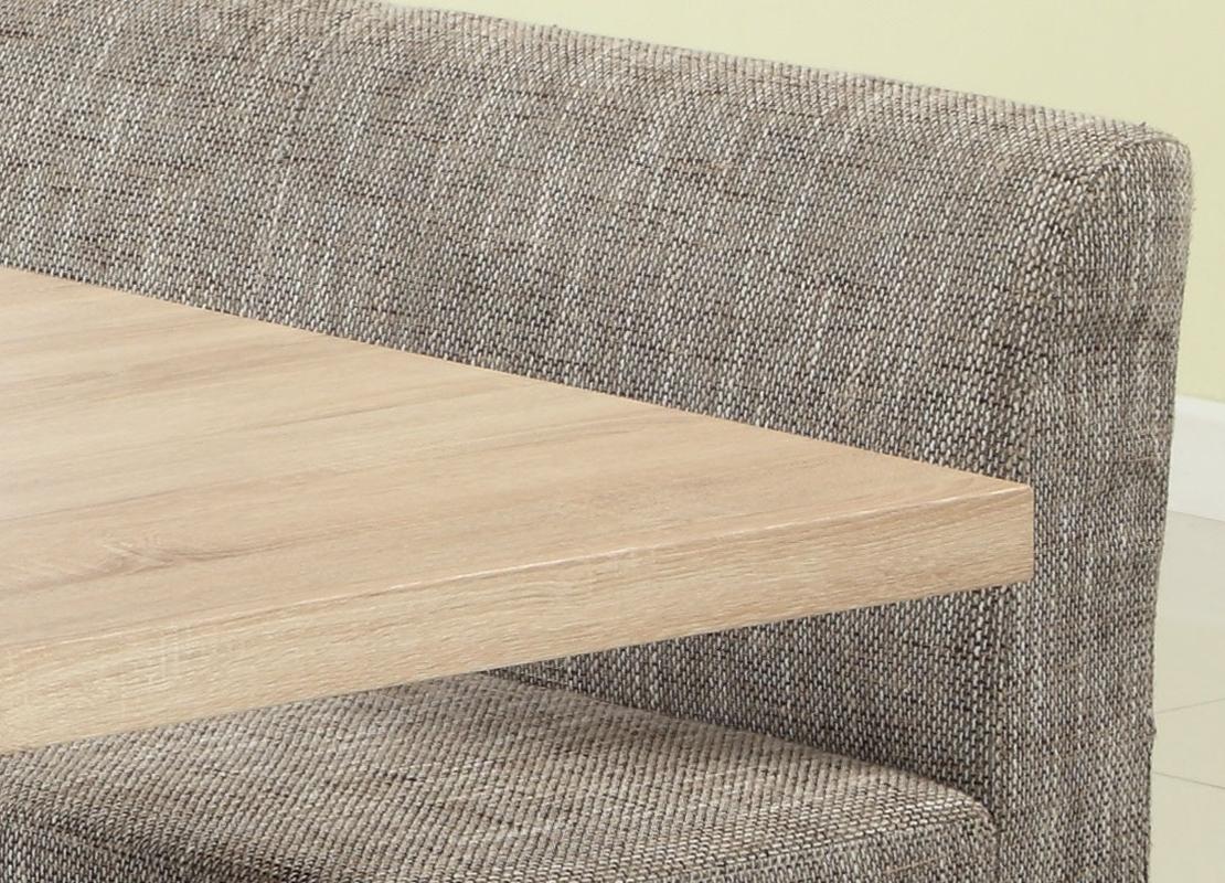 Extendable in Wood Fabric Seats Dinner Table and Nook - Click Image to Close