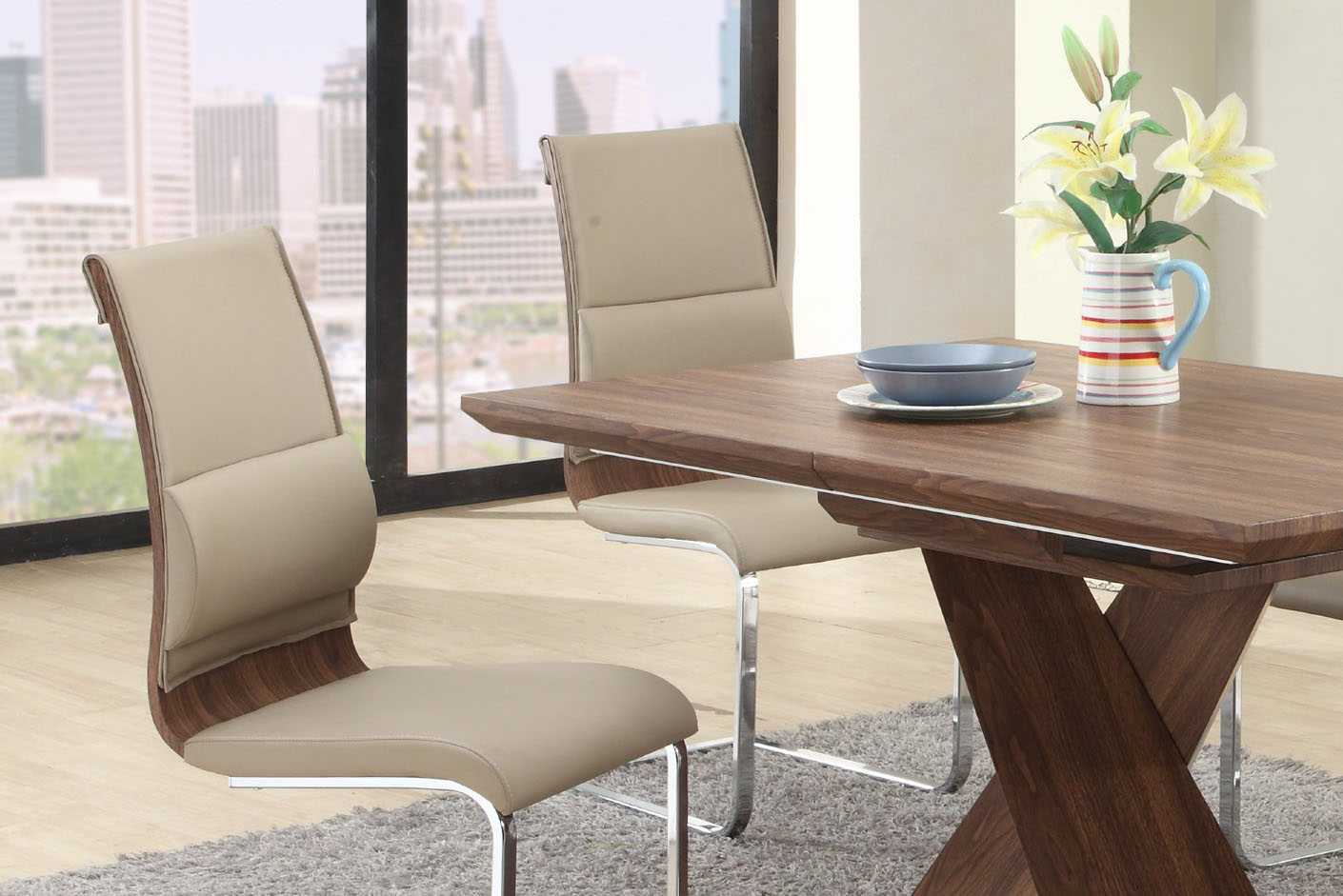 Extendable in Wood Modern Dining Room - Click Image to Close