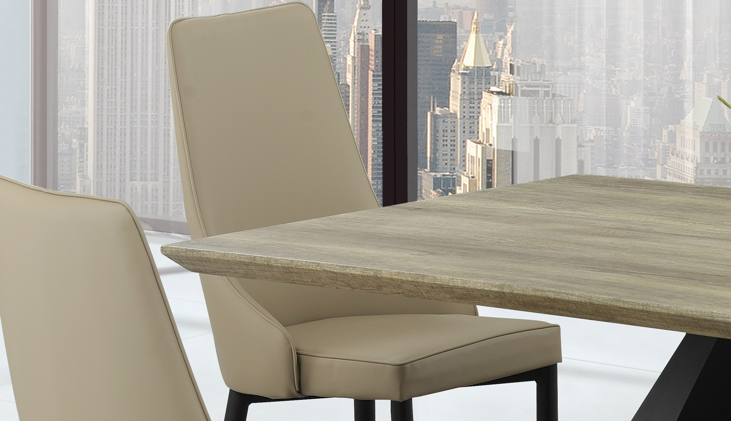 Modern Dining Table with Designer Base and Chairs - Click Image to Close