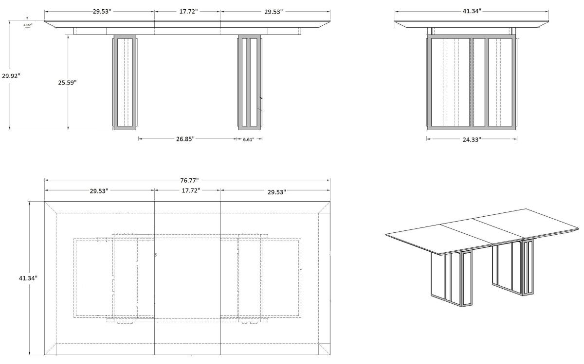 Extendable Modern Furniture Table Set - Click Image to Close
