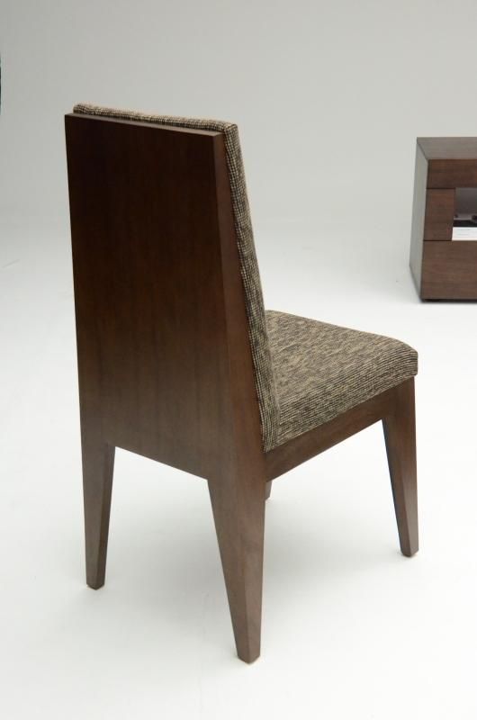 Graceful Rectangular in Wood Top Fabric Seats Modern Dining Set - Click Image to Close