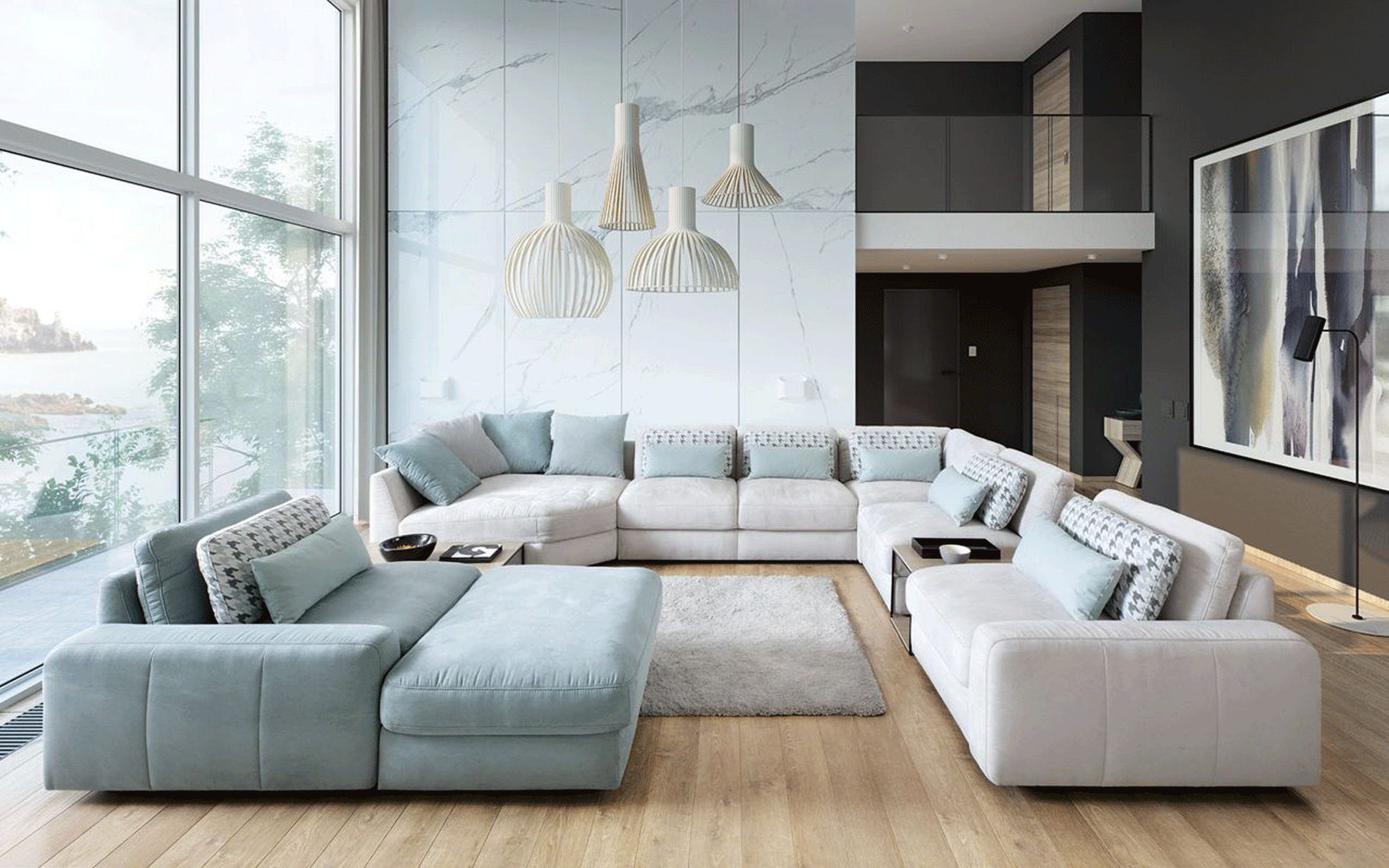 Luxurious Microfiber Corner Sectional Sofa
