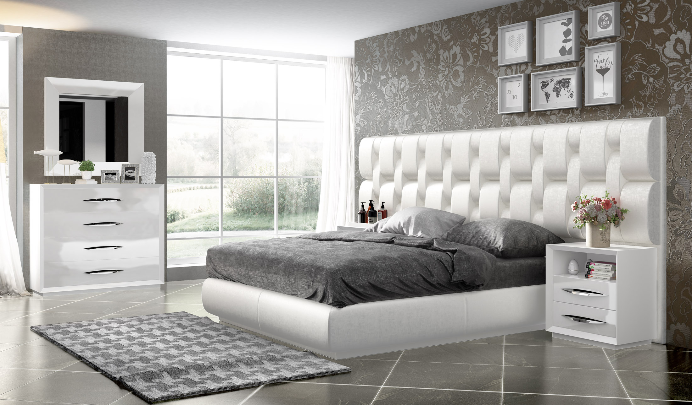 Elegant Wood Luxury Contemporary Furniture Set - Click Image to Close