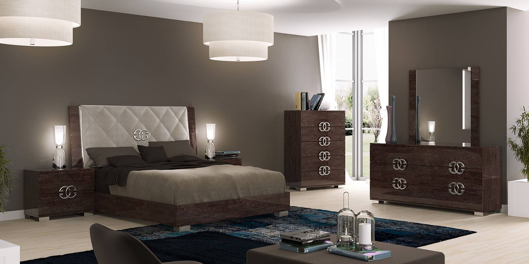 Made in Italy Elegant Leather High End Bedroom Sets - Click Image to Close