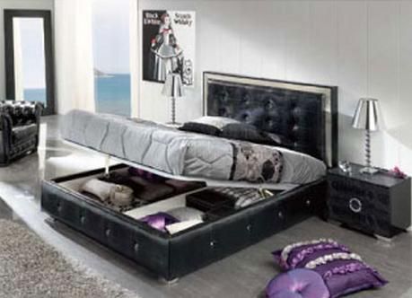 Made in Spain Leather Modern Contemporary Bedroom Designs with Extra Storage - Click Image to Close